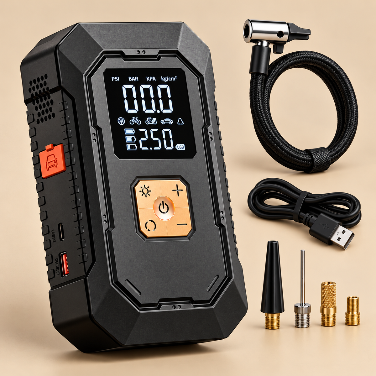 Portable Jump-starter & tyre inflator Kit
