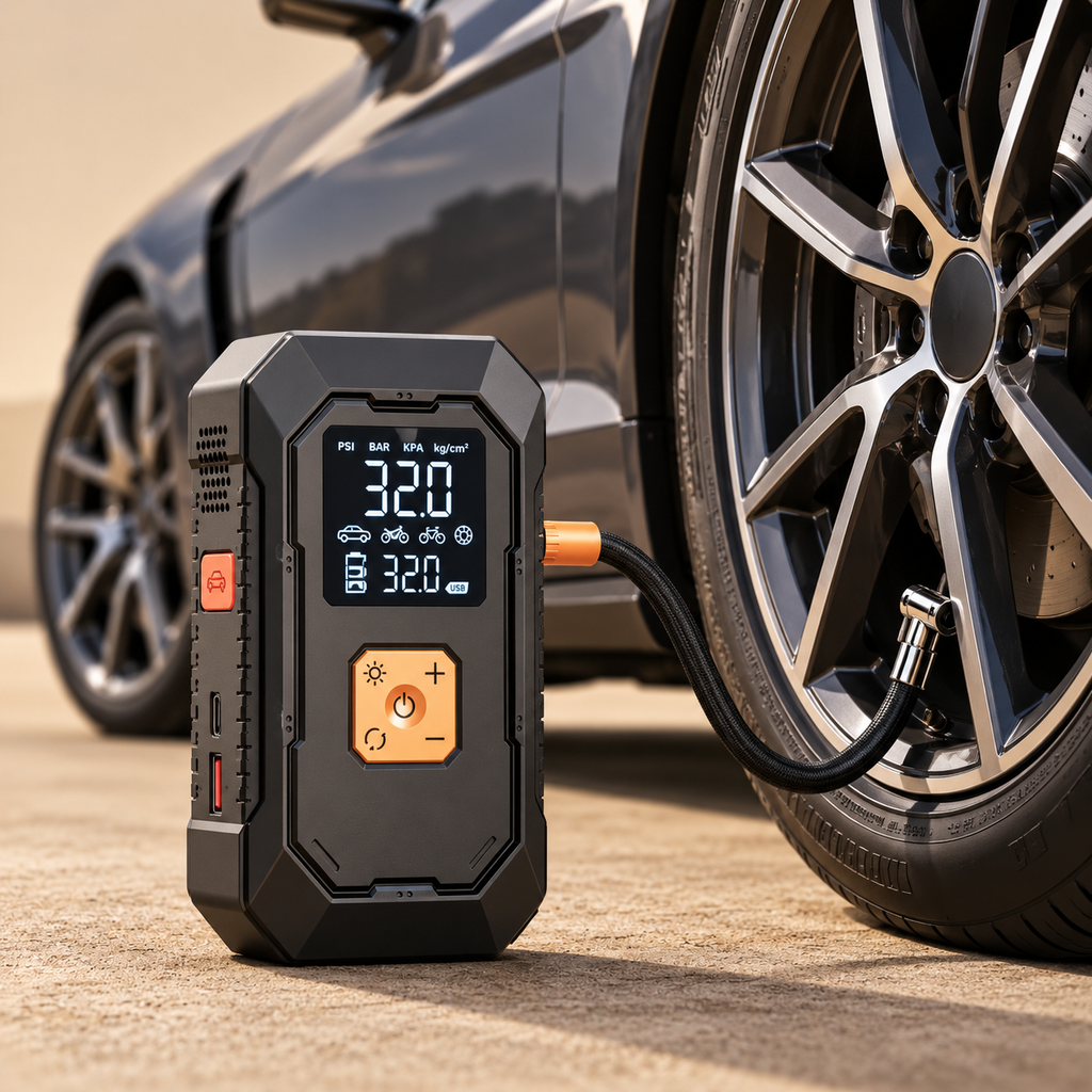 Portable Jump-starter & tyre inflator Kit