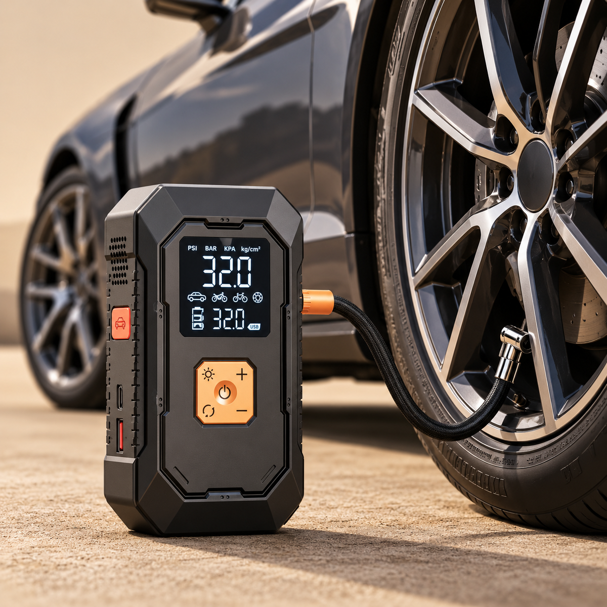 Portable Jump-starter & tyre inflator Kit